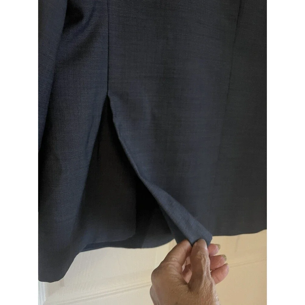 HUGO BOSS Genius 1 Blazer Men 44R Slim Fit 100% Virgin Wool Sport Coat Blue